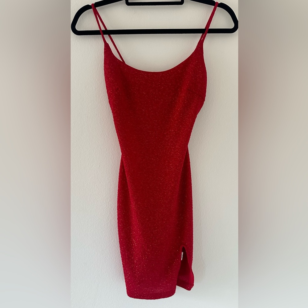 Red mini dress